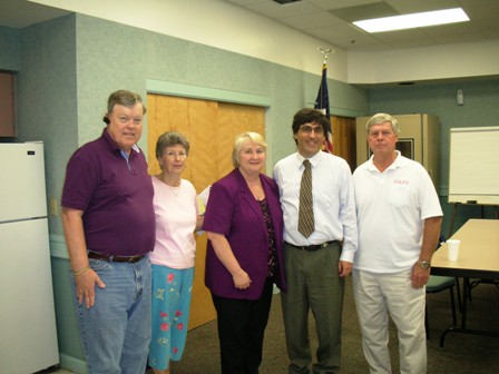 Left to right- Butch Goble, Linda Sypher, Peg Ulrich, Dr Mayer Fishman, and Don Ricigliano.